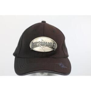 Metallica Official Bio-Domes Fitted Cap w/ Metal Logo Badge Black Hat